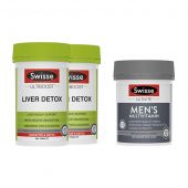 【包邮】【超值1+2组合】Swisse 男性复合维生素 120粒+Swisse 护肝片 200粒*2