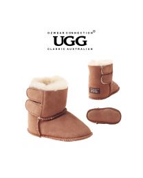 【包邮】BABY OZWEAR UGG OB008 栗色 新款保暖防滑羊皮毛一体魔术贴学步鞋雪地靴（S\M\L\XL） 下单前请联系客服备注尺码哦