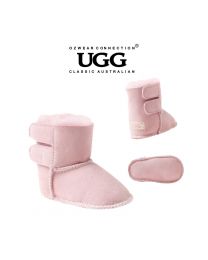 【包邮】BABY OZWEAR UGG OB008 粉色 新款保暖防滑羊皮毛一体魔术贴学步鞋雪地靴（S\M\L\XL） 下单前请联系客服备注尺码哦