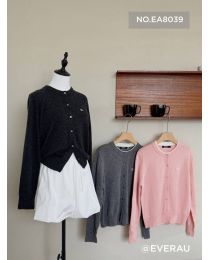【包邮】【国内发】 EVERAU EA8039 - Velly Cardigan 100%绵羊毛衣 芋泥烤奶 (SML尺码)下单前请联系客服备注尺码哦