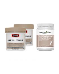 【包邮】【超值1+2组合】Swisse钙150粒*2+Healthy Care维骨力1500mg 400粒*1 