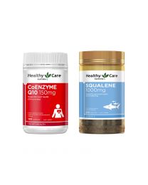 【超值组合】【两件装】【包邮】Healthy Care 辅酶Q10 100粒  +Healthy Care 角鲨烯 1000mg