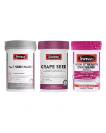 【大促】【3件组合】【包邮】Swisse 胶原蛋白片 100片+Swisse 葡萄籽 180粒+Swisse蔓越莓胶囊 30粒