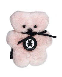 Flatout Bear 纯羊皮毛一体手工 毛绒扁扁熊 粉红色29cm