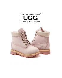 【包邮】KIDS OZWEAR UGG OB289 雾粉色 帅气儿童马丁靴皮毛一体儿童靴（5/6、7/8、9/10、11/12、13/1、1/2）  下单前请联系客服备注尺码哦