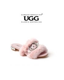 【包邮】OZWEAR UGG OB338 二色可选 春夏新款羊毛珍珠水钻凉拖鞋