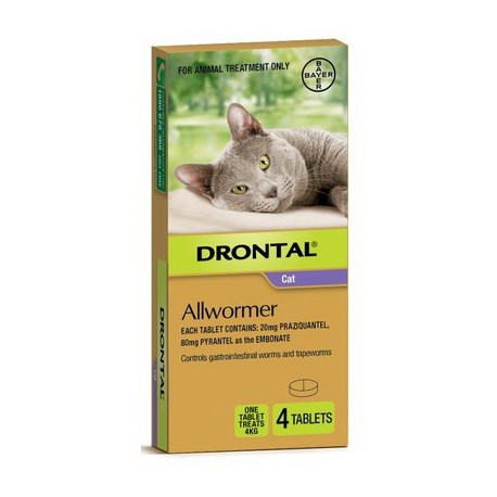 Drontal 内用猫驱虫药4片 蛔虫 绦虫